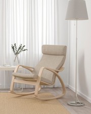 IKEA Poäng Rocking Chair Seat Cover In Beige/ Off-white Inc Foam inserts