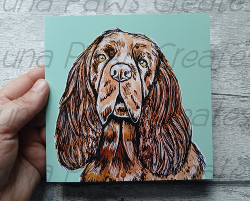 Sussex spaniel greetings - spaniel, card