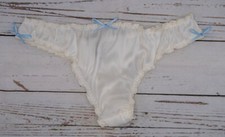 Bridal Thong 'something blue' Bride Silky Satin Knickers Panties Sexy Lingerie