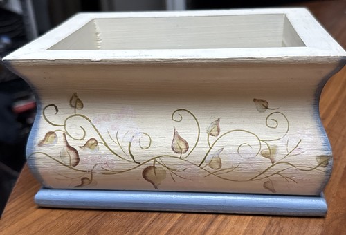 Vintage wooden flower - wooden, planter