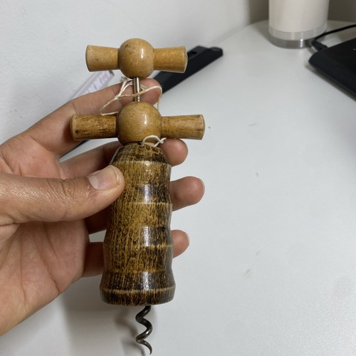 French wooden corkscrew bottle - corkscrew,