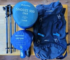 Camping Gear Bundle Rucksack Sleeping Mat Bag Walking Poles Towel Cover