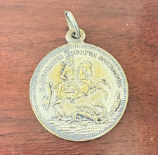 Antique St George Medal Rare Devotional Catholic Pendant Estimated 17th–19thC