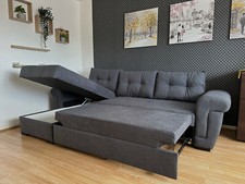 Corner Sofa Bed Grey Easy
