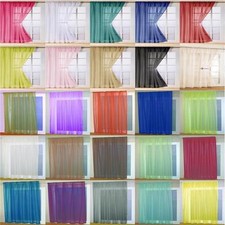 2 or 4 VOILE SLOT TOP ROD POCKET CURTAIN PANELS - Buy More Save More - FREE POST