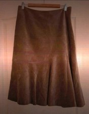 Brand New Viyella Ladies Khaki Cord Effect Midi Skirt. Size 12