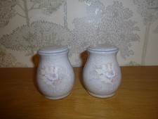 Denby Tasmin Salt & Pepperpots Beige Gloss Colour VGC Slight Firing Fault