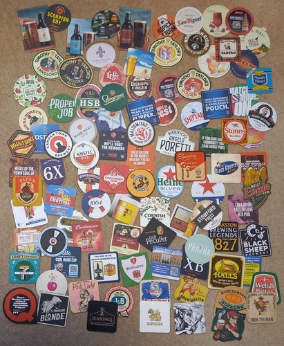 100 beer mats - beer, all