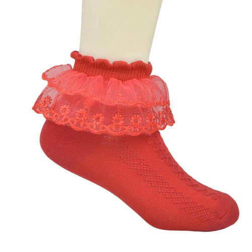Girls frilly lace ankle - frilly,