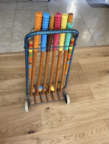 Vintage french lawn croquet - french,