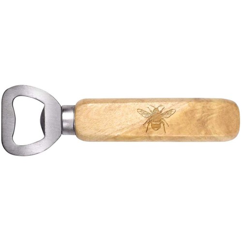 Bee wooden bottle - wooden, opener