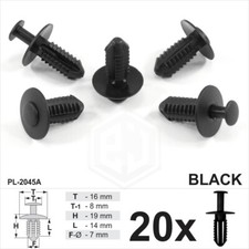 20x Black Plastic Bumper Trim
