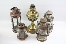 Job Lot 5x Antique Vintage Kerosene Oil Lamps Lanterns Copper Brass Feuerhand