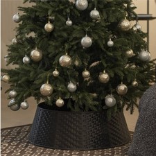 Round Christmas Tree Skirt - Sturdy & Durable Christmas Tree Collar Woven Design