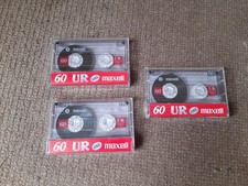 3 x UR-60 Maxell blank audio cassettes - untested