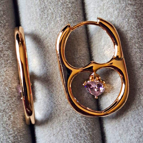 18k gold plated huggie hoop - plated,