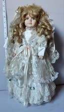 Vintage Collectable Porcelain Bride Doll. With stand. No box. 440mm Tall.