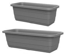 Grey Trough Plant Pot Long