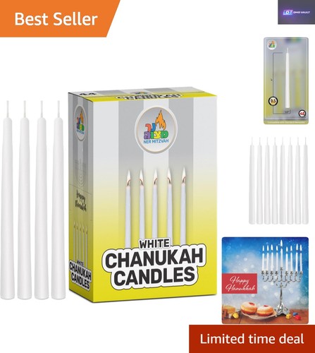 White chanukah candles - white,