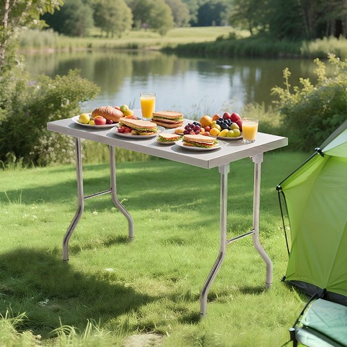 Stainless steel folding table - stainless,