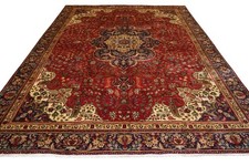 Handmade Extra Large Vintage Wool Rug 383 X 286 Cm Red Oriental Medallion Carpet