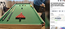 snooker table 6ft by 3ft with