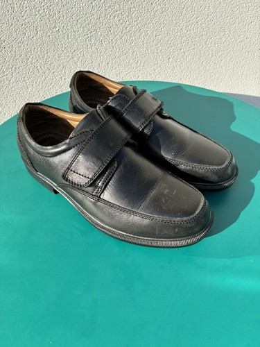 Used black leather loafers - black,