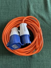 16A 240V 2-Gang Hook-Up Mains Extension Cable Reel 10m for Caravan Camping