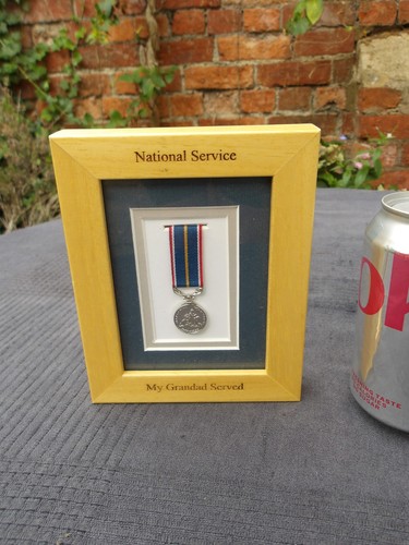 Framed national service medal - national,