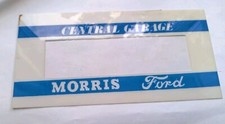 Vintage Old  Pamphlet Early Central Garage Morris Ford Plastic Shop Door Sign Op