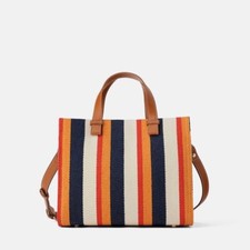 Jual Zara Striped Canvas Tote