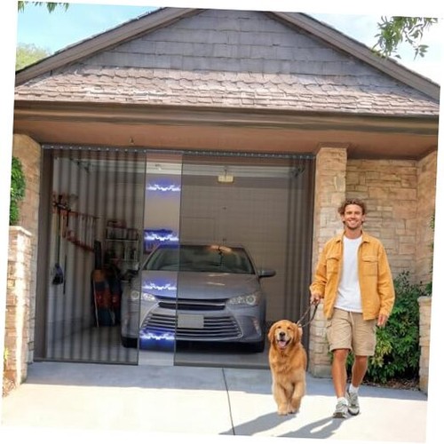 Sliding garage door screen - door,