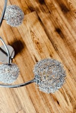 Next Silver Crome 6 Ceiling Light Funky Wire Ball shades 