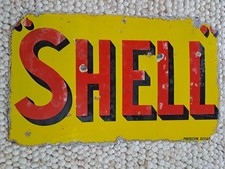 Small SHELL old enamel advertising sign