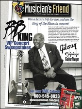 B.B. King Signature Gibson Guitar Musician's Friend VIP Sweepstakes ad print