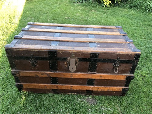 Antique wood canvas iron - &,