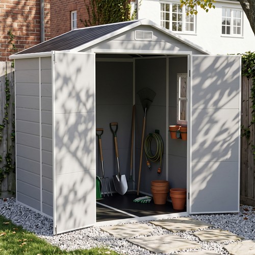 6x6ft plastic apex garden shed - 6x6ft,