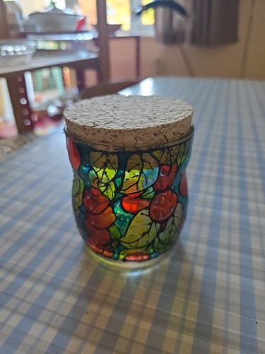 Hand painted glass jar - painted,