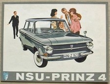 NSU PRINZ 4 Car Sales Brochure 1962 #DW 2116