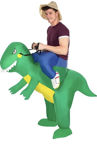 Green dinosaur rider - green,