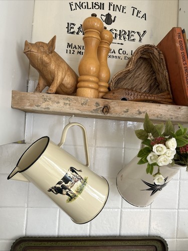 Vintage enamel jug - vintage,