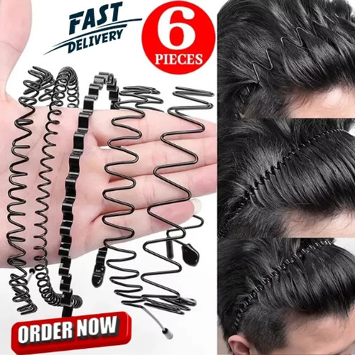 Black metal sports hairband - metal,
