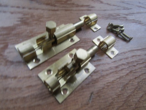 Solid brass door bolt - , slide