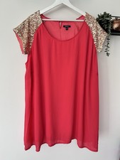 Samya Coral & gold Sequin