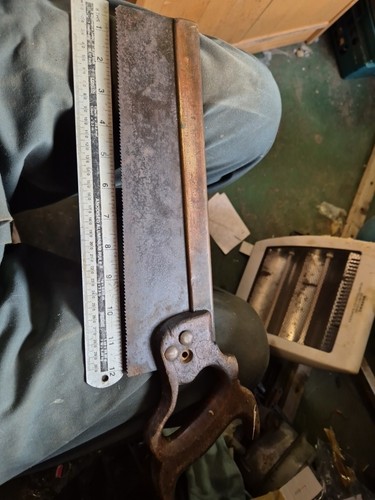 Vintage brass tenon saw - 12",