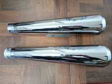 PAIR OF UNIVERSAL SHORT RACE MEGAPHONE EXHAUSTS TO SUIT CAFE RACER