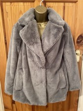 LADIES GIRLS GREY FAUX FUR