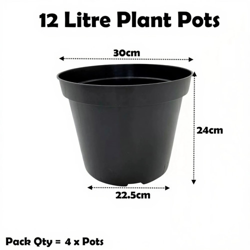 Litre black plant pots - litre,