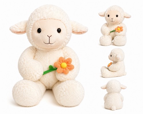 Cute white lamb sheep plush - white,