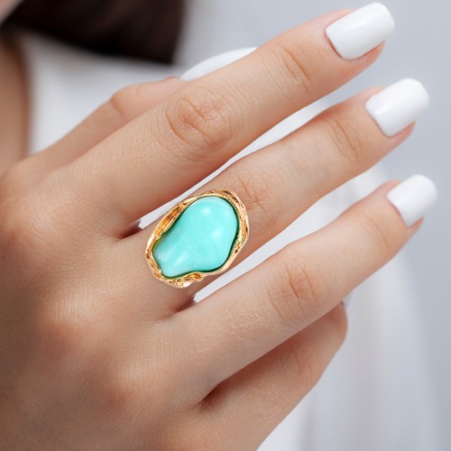 Pearl ring adjustable faux - ring,